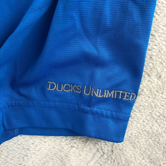 Ducks Unlimited Mens Polo Shirt XL Blue Short Sleeve Performance Top Activewear - Picture 8 of 13